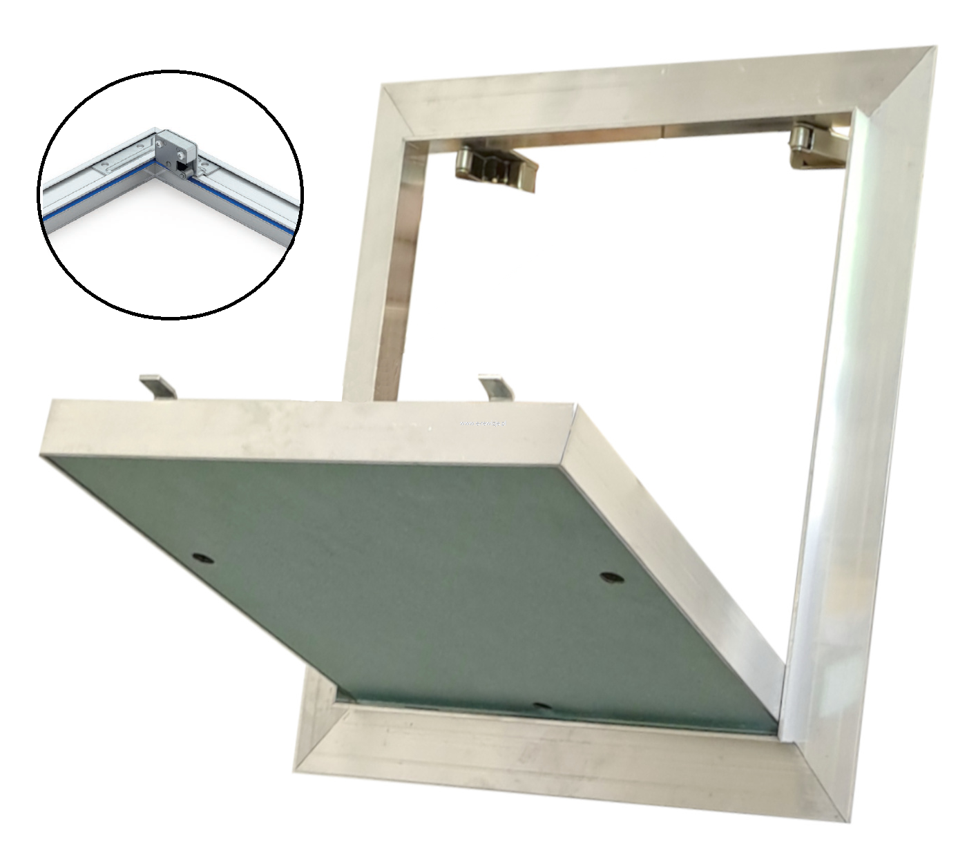 150x150 mm - Drzwiczki rewizyjne do sufitu i ściany GK Wyciągana z Uszczelką Rewizja do malowania- REMO PLUS (15x15cm)