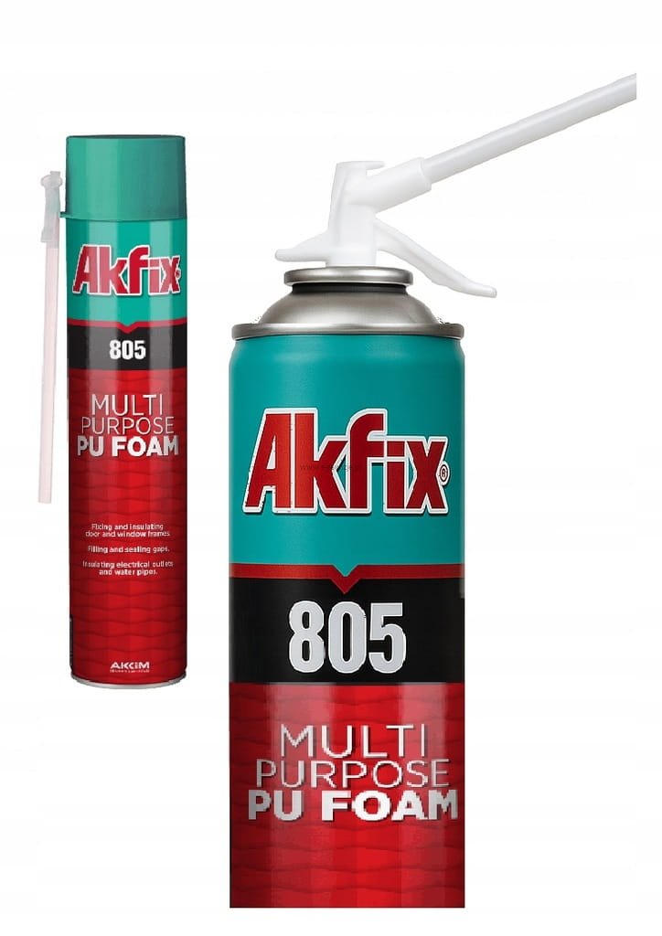 Akfix 805 MULTI PURPOSE PU FOAM 750 ml – Pianka Montażowa i Uszczelniająca | PU Uniwersalna, Do Drzwi i Okien