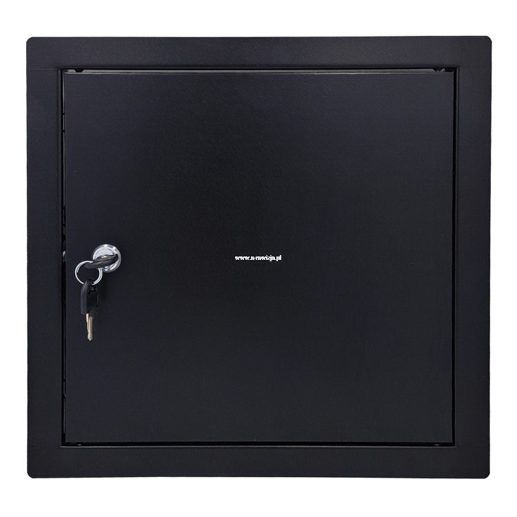 Drzwiczki rewizyjne metalowe CZARNE kwadrat z kluczem-2.png