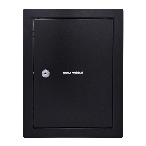 Drzwiczki rewizyjne metalowe CZARNE prostoąt z kluczem.png