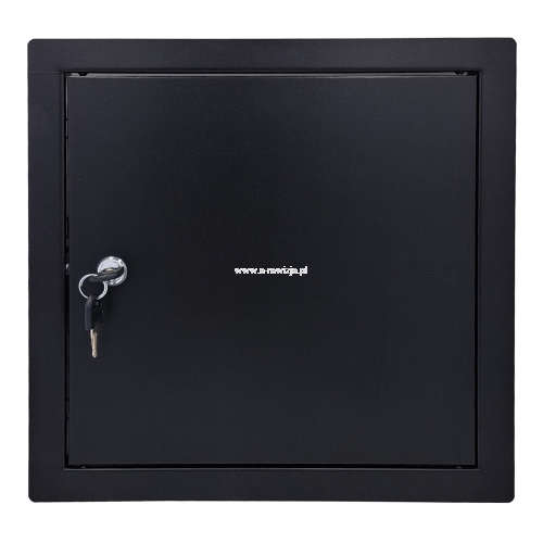 Drzwiczki rewizyjne metalowe CZARNE kwadrat z kluczem-2.png