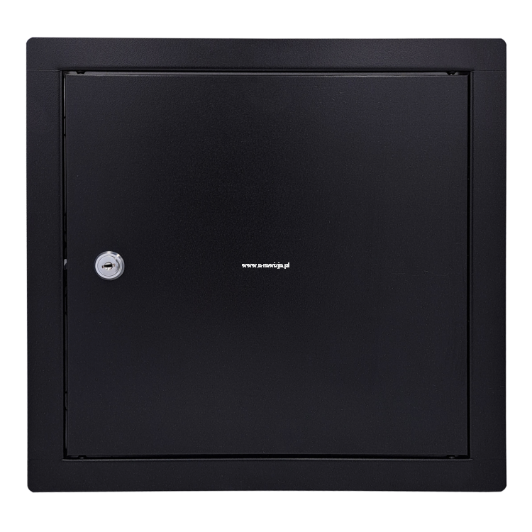 Drzwiczki rewizyjne metalowe CZARNE kwadrat z kluczem.png