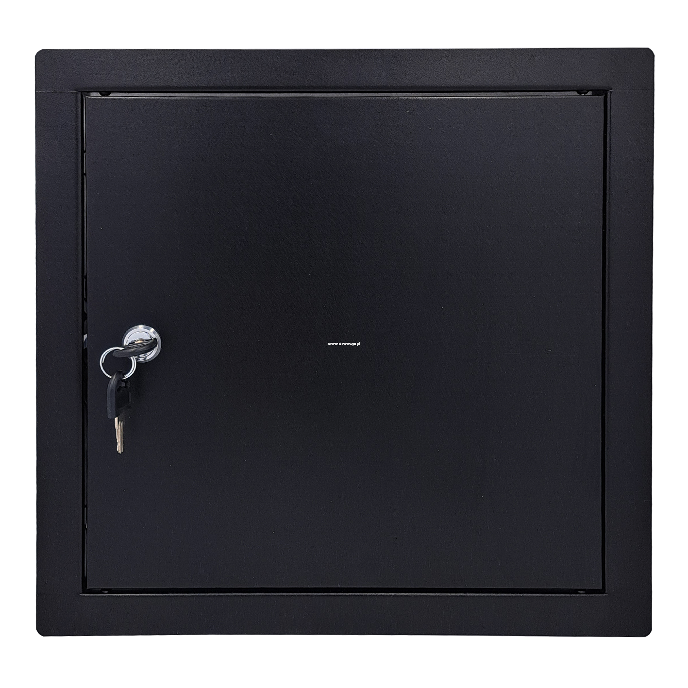 500x500 mm (50x50 cm) Metalowe Drzwiczki Rewizyjne CLASSIC- Czarne RAL9005, Zamykane na Klucz | Idealne do Wnętrz i na Zewnątrz!  