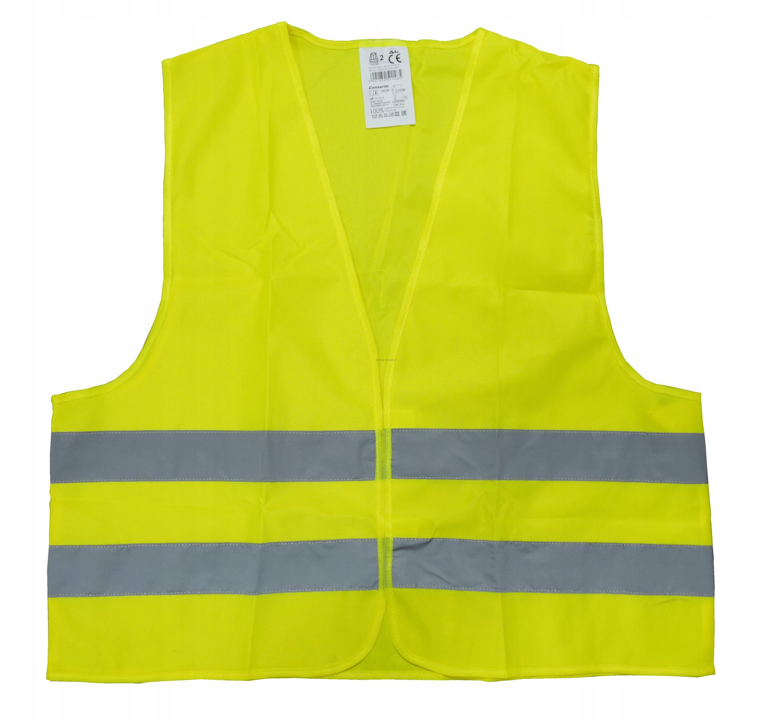 KAMIZELKA OSTRZEGAWCZA XL ŻÓŁTA | ODBLASKOWA DO PRAC DROGOWYCH I BHP