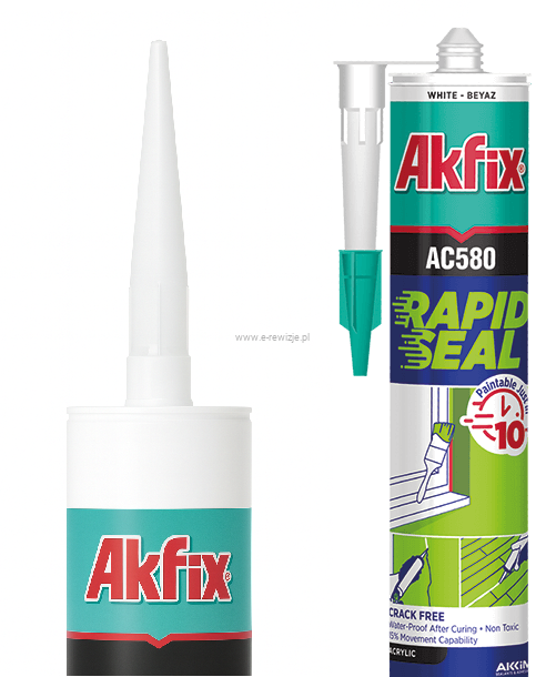Akfix AC580  Uszczelniacz Akrylowy -  310 ml | Szybkoschnący, Do Uszczelniania i Wypełnień