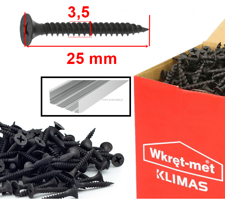 WKRĘTY DO GK - DO MESTALU - DO METALU- KLIMAS-25mm.png