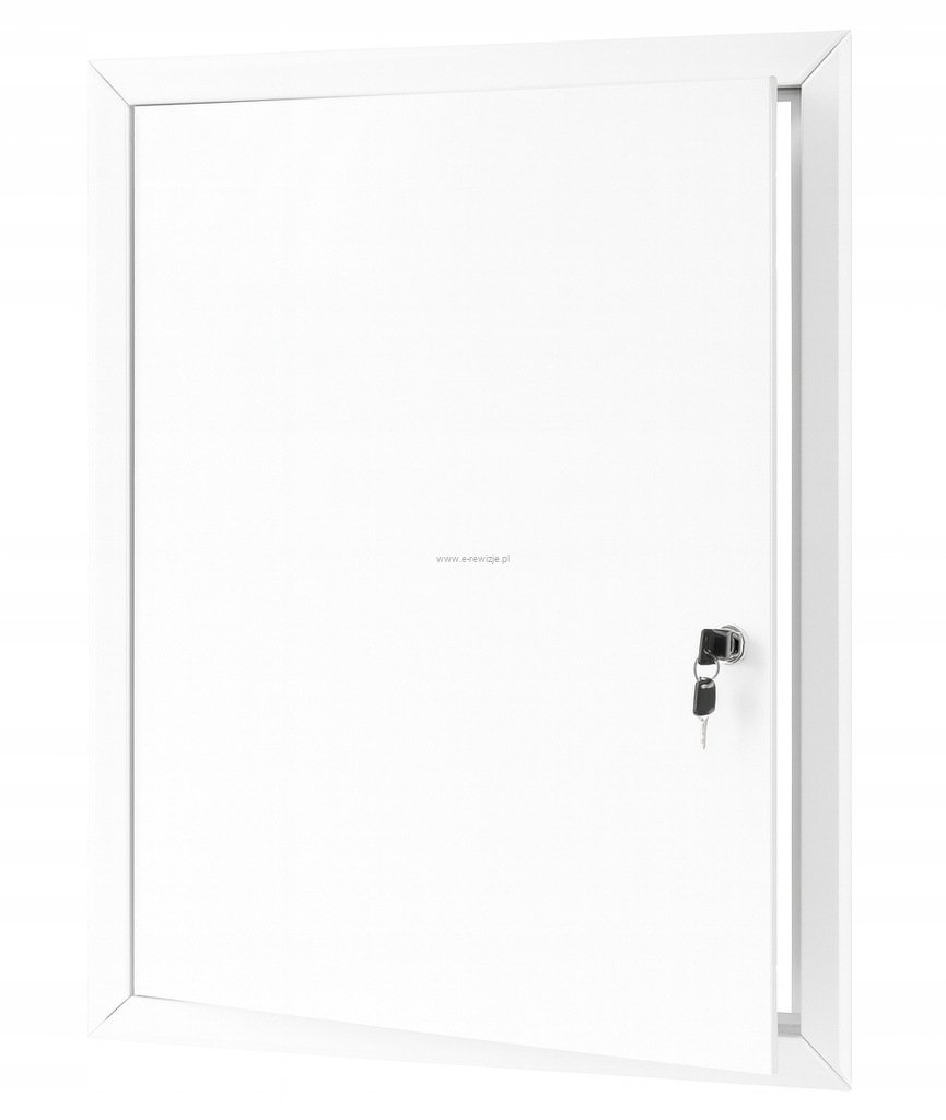 60x80 Metalowe Drzwiczki Rewizyjne | Ściągalne na klucz - BIAŁE | do ściany, elewacji  600x800 mm MODERNKL