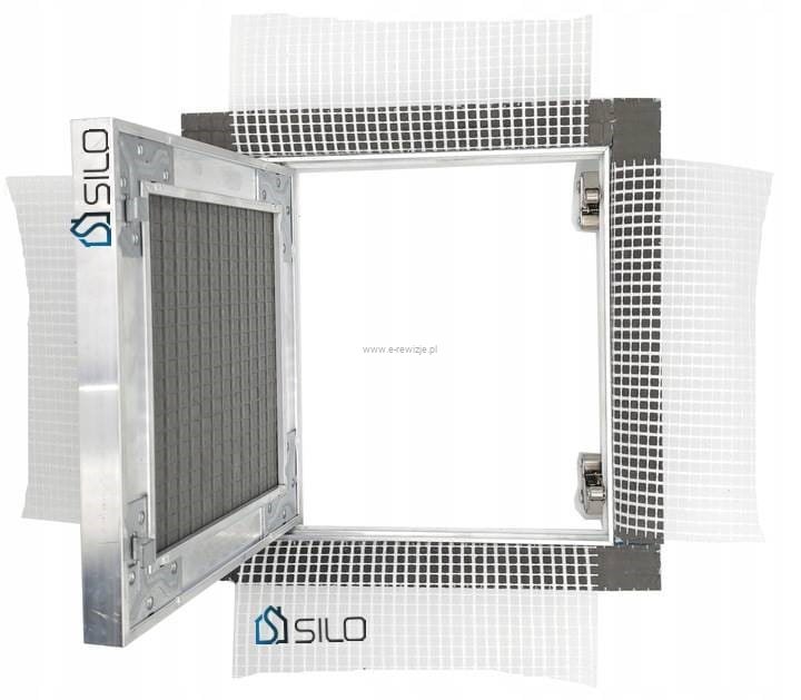 FASADE RIVET 15x20 cm – Elewacyjne Drzwiczki Rewizyjne  do Styropianu  | UCHYLNE Z SIATKĄ | Do Tynku i Elewacji