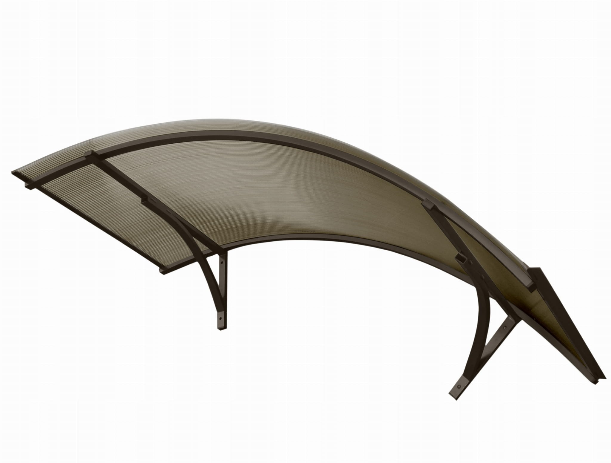 Daszek łukowy nad drzwi 145x70 cm BRĄZOWY Zadaszenie z poliwęglanu