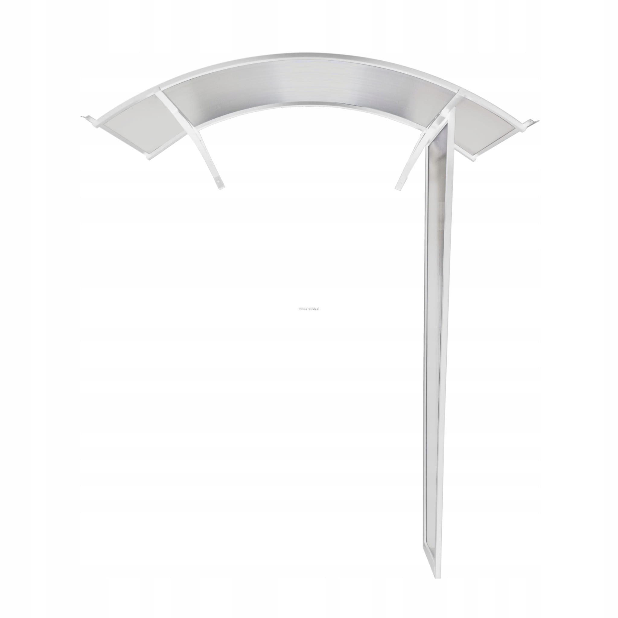 Daszek łukowy nad drzwi 160x90 z jedną ścianką boczną 180x50 cm - BIAŁY