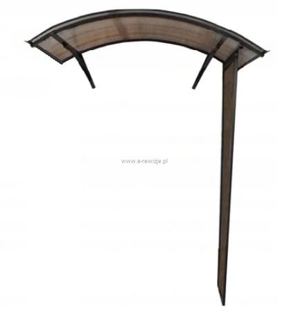 Daszek łukowy nad drzwi 145x70 z jedną ścianką boczną 180x50 cm - BRĄZOWY