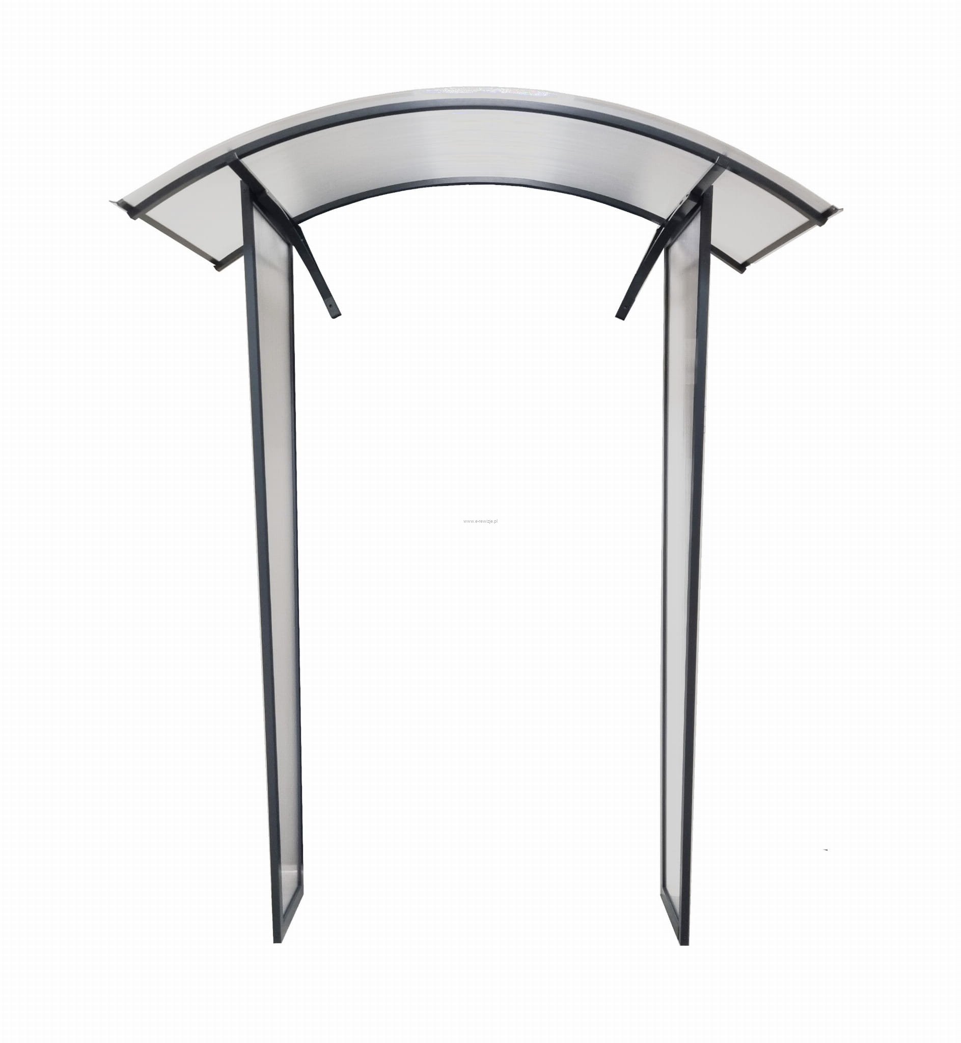 Daszek łukowy nad drzwi 145x70 z dwoma ściankami bocznymi 180x50 cm - GRAFITOWY