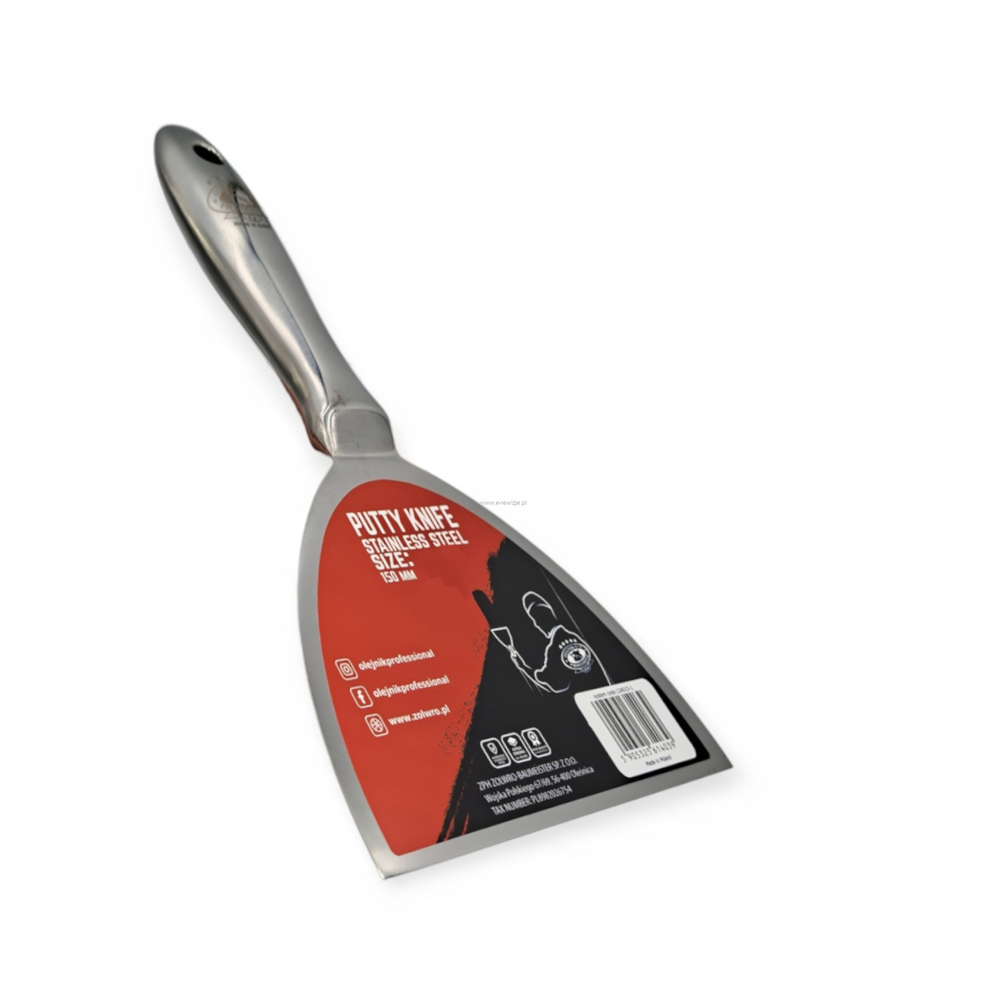 Szpachelka jednoczęściowa do gipsu 75 mm nierdzewna Monolit OLEJNIK