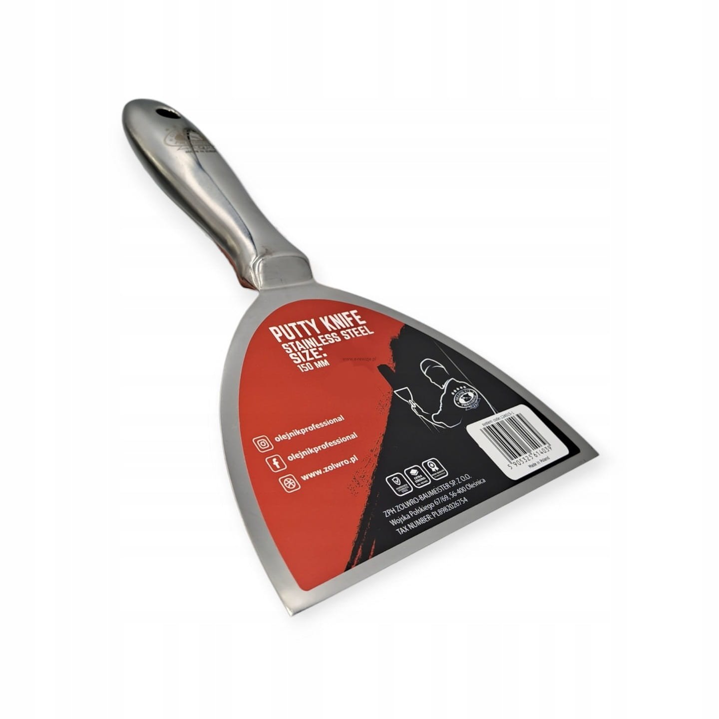 Szpachelka jednoczęściowa do gipsu 100 mm nierdzewna Monolit OLEJNIK