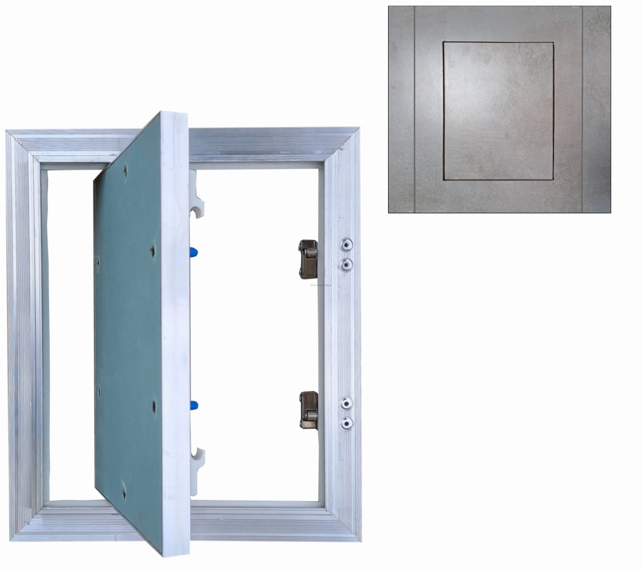 400x400 mm - Drzwiczki rewizyjne pod płytki, z uszczelką Naklejane - do ściany GK i glazury - CERAMIKO PURE (40x40cm)