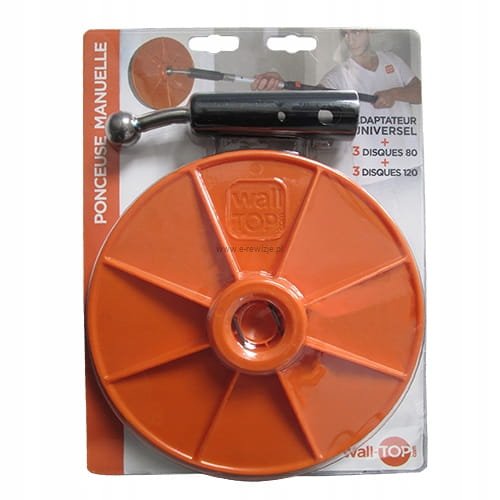 WALL TOP | Zestaw do szlifowania Szlifierka ręczna do gładzi + papier 