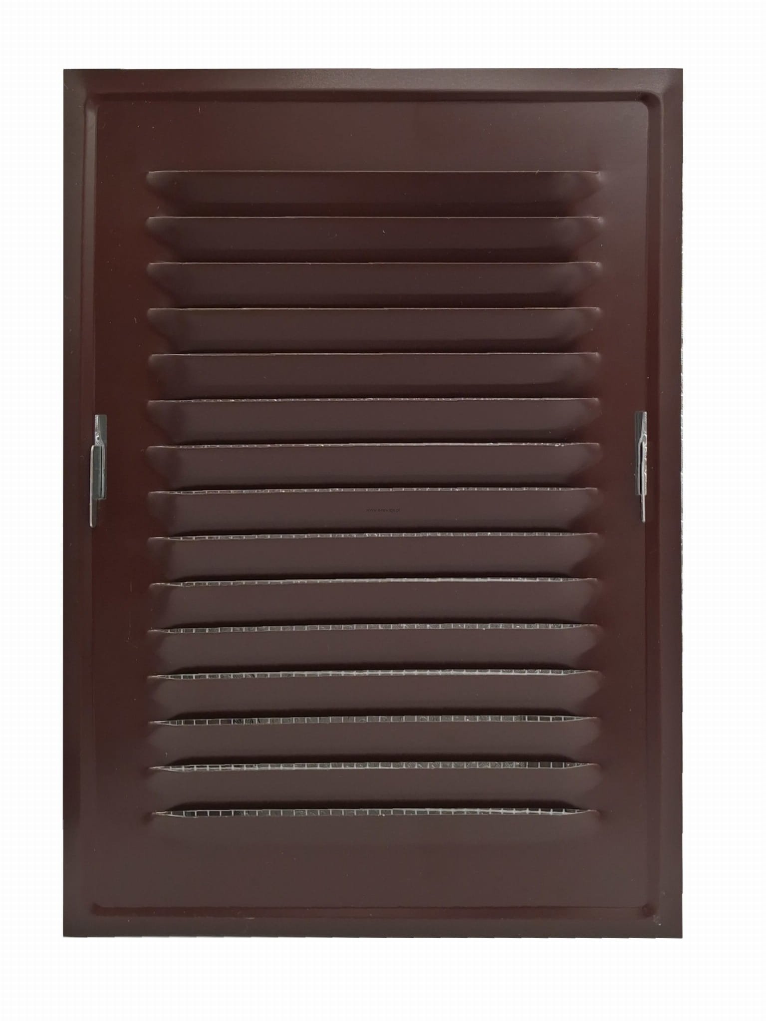 Kratka z ramką 14x21 BRĄZ RAL 8017 wentylacyjna kominowa 