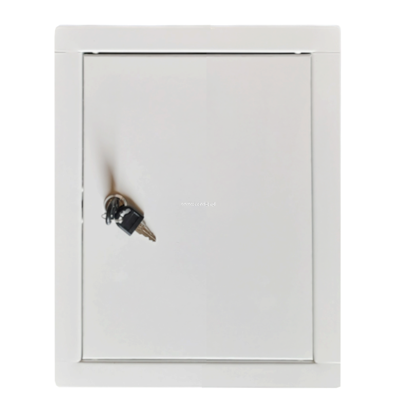 400x600 mm (40x60 cm) Metalowe Drzwiczki Rewizyjne CLASSIC- Białe RAL9016, Zamykane na Klucz | Idealne do Wnętrz i na Zewnątrz!