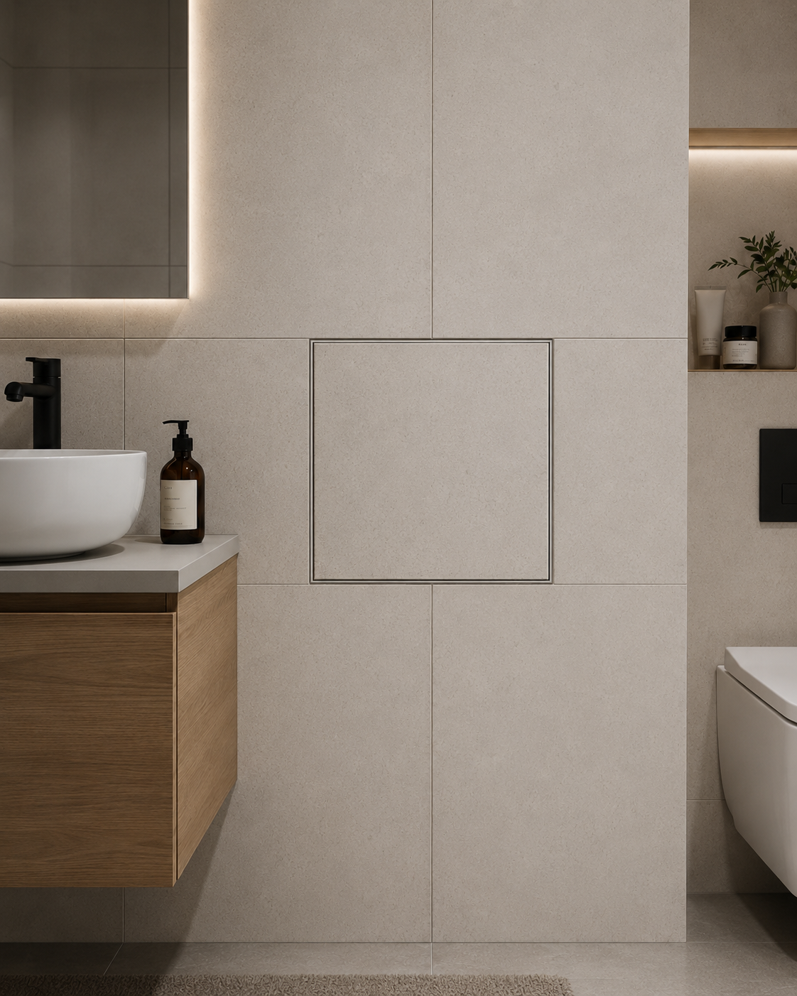 Rewizja pod płytki ceramiczne 30x30 CERAMIKO ALUREM w łazience